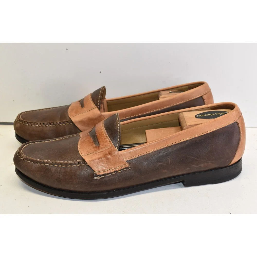 Cole Haan Penny Loafers Brown Mens Size 11 Two Tone‎ Leather Dress Shoes Slip-On
